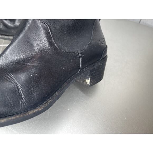 UGG Australia Penelope Booties Black Leather Zip Women's 7.5 Boots - Picture 3 of 8